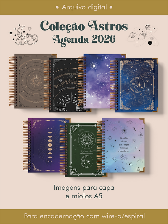 Arquivo Agenda Coleção Astros wire-o- Perfeito Miolo