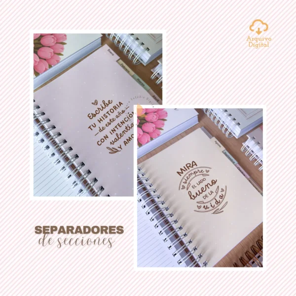 Planner semanal A5 2026 – 2 EN 1 - Español (8 colores) - Sara - Imagem 13