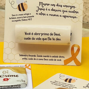 Card doces e mel "Jesus é o mel" - Setembro Amarelo Cristão