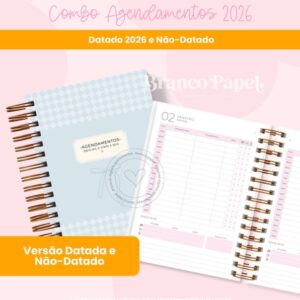 Combo Agendamentos 2026 (Branco Papel)