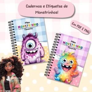 Kit Cadernos Monstrinhos - Bia Shaina
