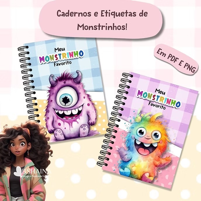 Kit Cadernos Monstrinhos - Bia Shaina