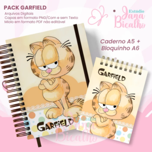 PACK Caderno Pautado A5+Bloquinho A6 – Garfield
