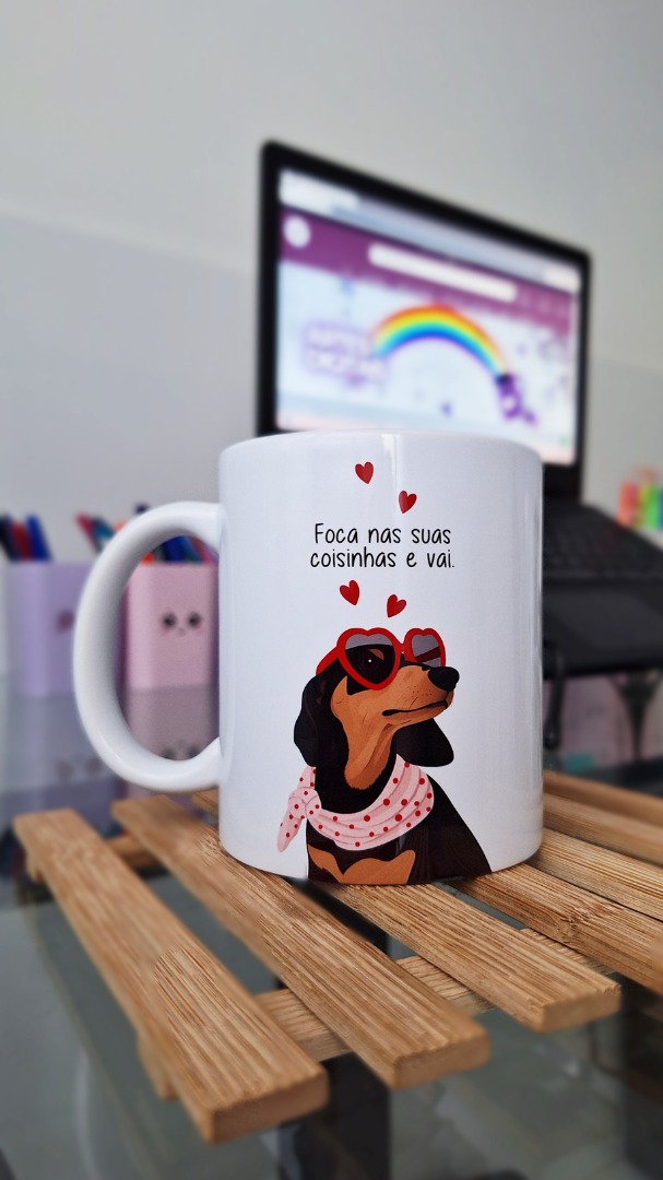 Arte Digital CANECA "Foca nas suas coisinhas e vai"- HOMECAT
