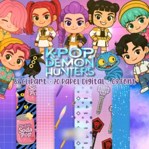 KIT DIGITAL Kit Digital Guerreiras do Kpop - Ilustradeb