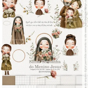 kit Digital Ilustrações Santa Teresinha 3 - Carinas