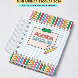 Arquivo Mini Agenda Escolar Datada A6 2DPP - Mascute