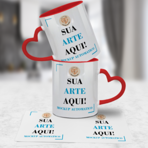 Mockup Automátizado para Caneca Alça Coração- PSD