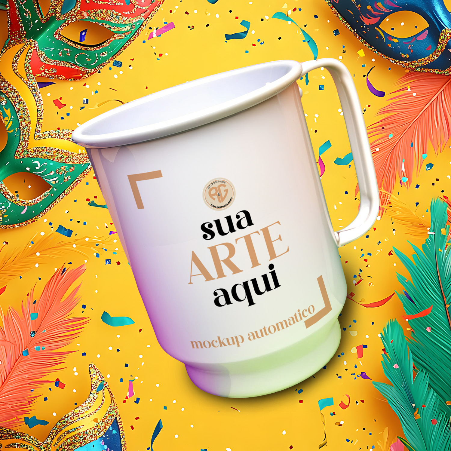 Mockup Automátizado para Caneca de Alumínio - PSD