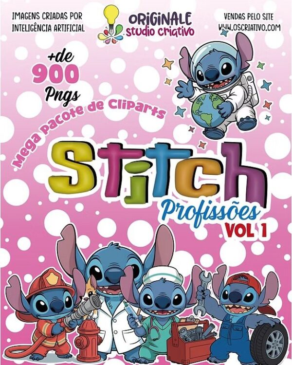 Mega pacote de Cliparts Stitch Profissões Vol. 1