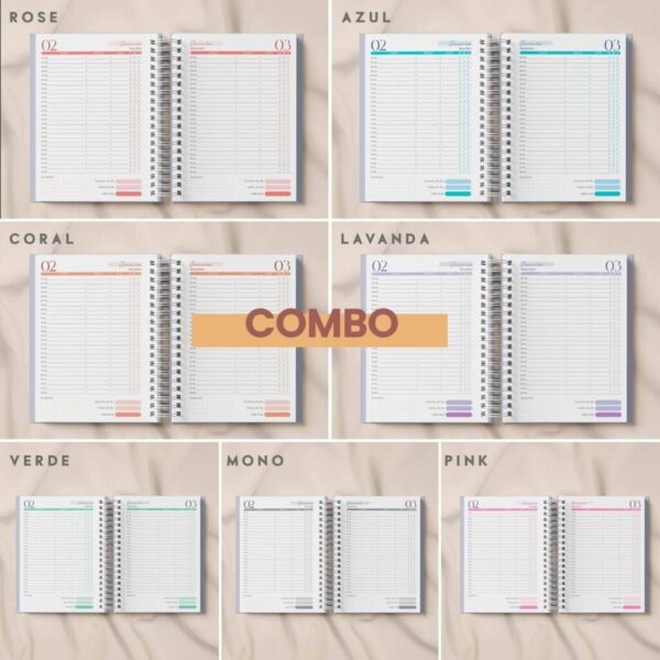 Combo Agendamentos 2026 + Perm. Datado + Perm. Não Datado Col. Vagalume (Amarantto) - Imagem 3