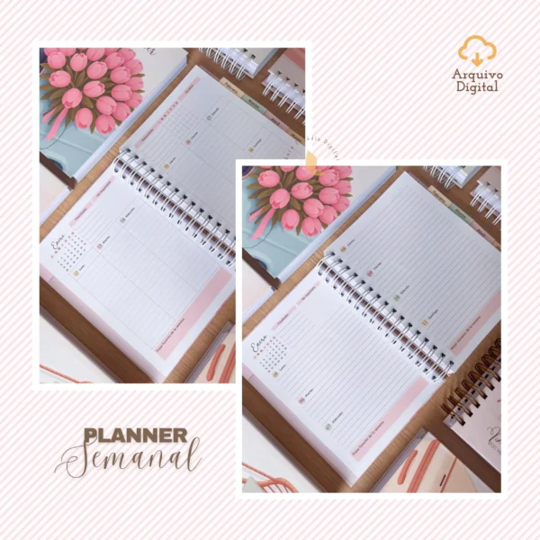 Planner semanal A5 2026 – 2 EN 1 - Español (8 colores) - Sara