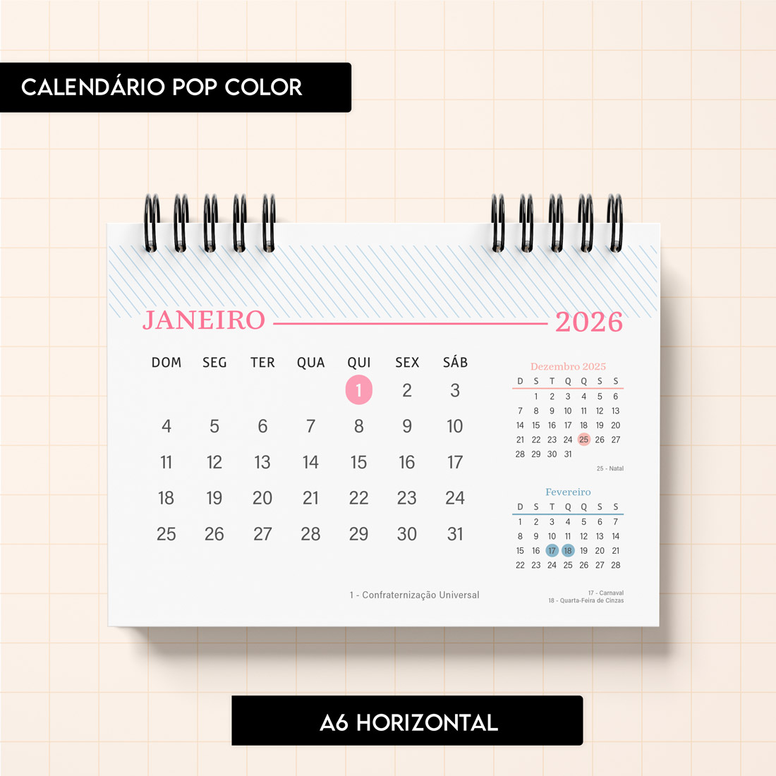 Calendário Pop Color 2026 - Trilha de Papel - Imagem 6