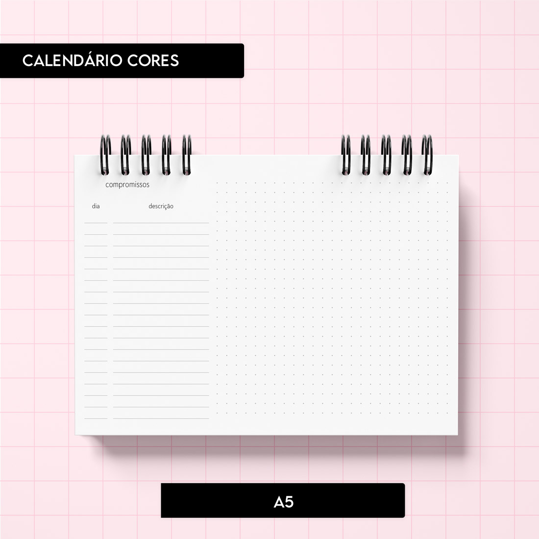 Arquivo digital – Calendário Cores 2026 - Trilha de Papel