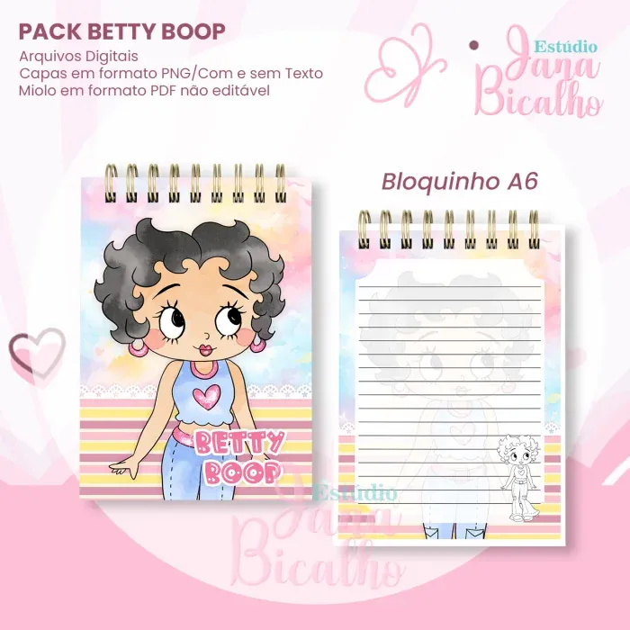 PACK Caderno Pautado A5+Bloquinho A6 – Betty Boop - Imagem 2