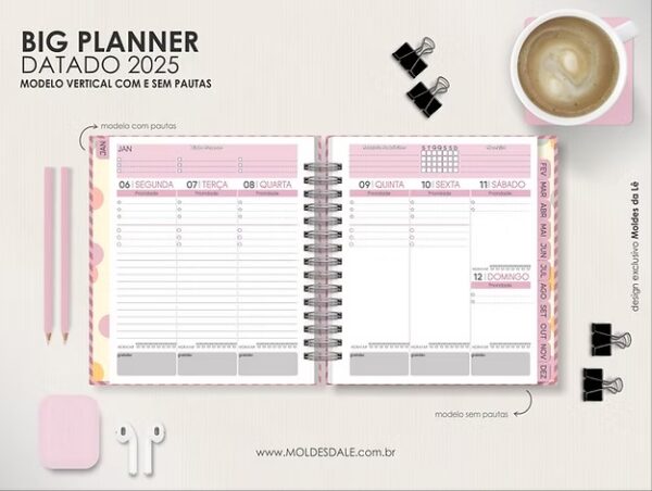COMBO Planners Datados – Big | A5 | Slim + Capas e Divisórias -Moldes da Lê - Imagem 5