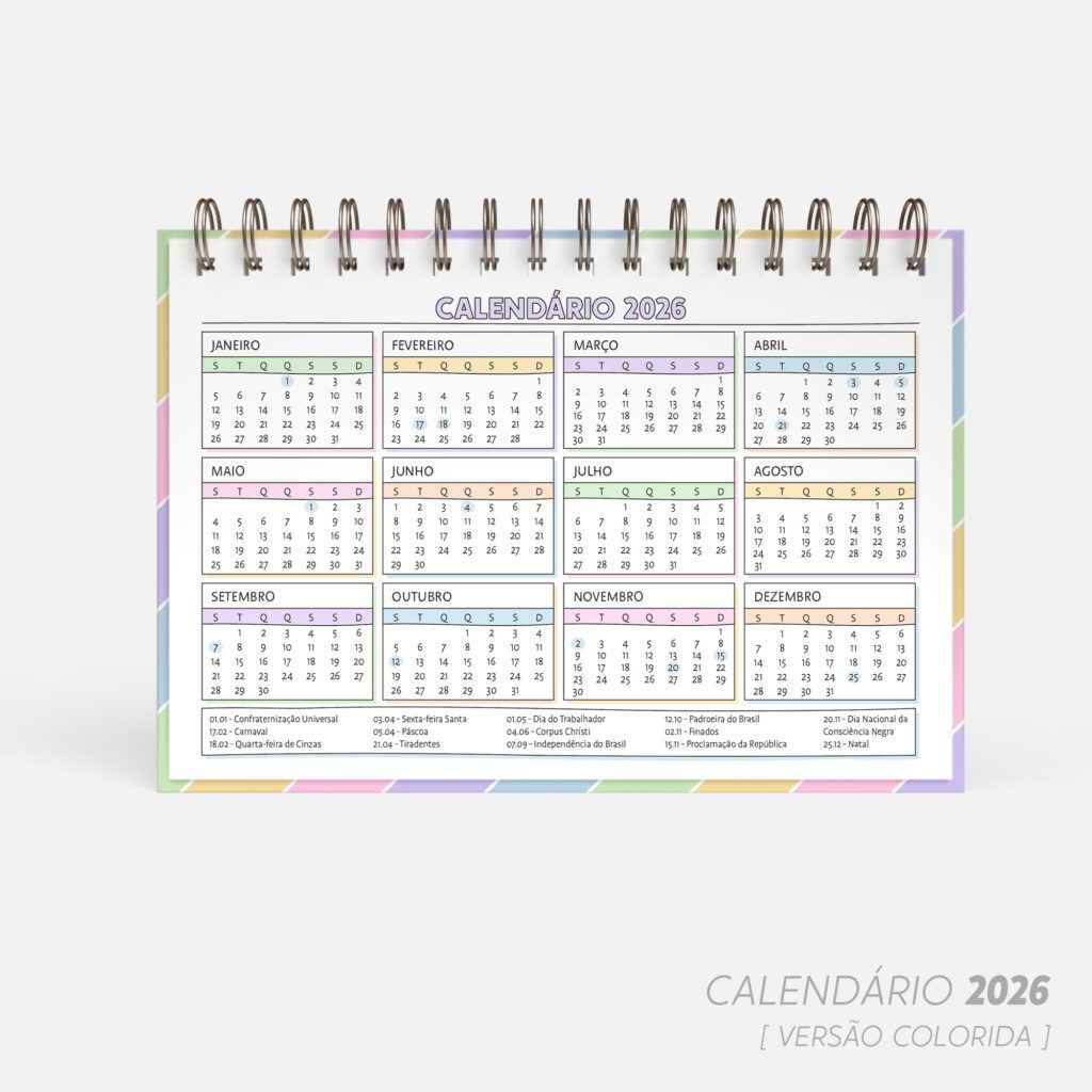 SUPER COMBO de Calendário de mesa para Colorir 2026 | Color.Me - Imagem 8