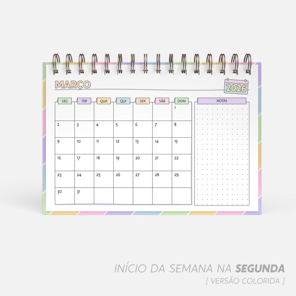 SUPER COMBO de Calendário de mesa para Colorir 2026 | Color.Me - Imagem 2