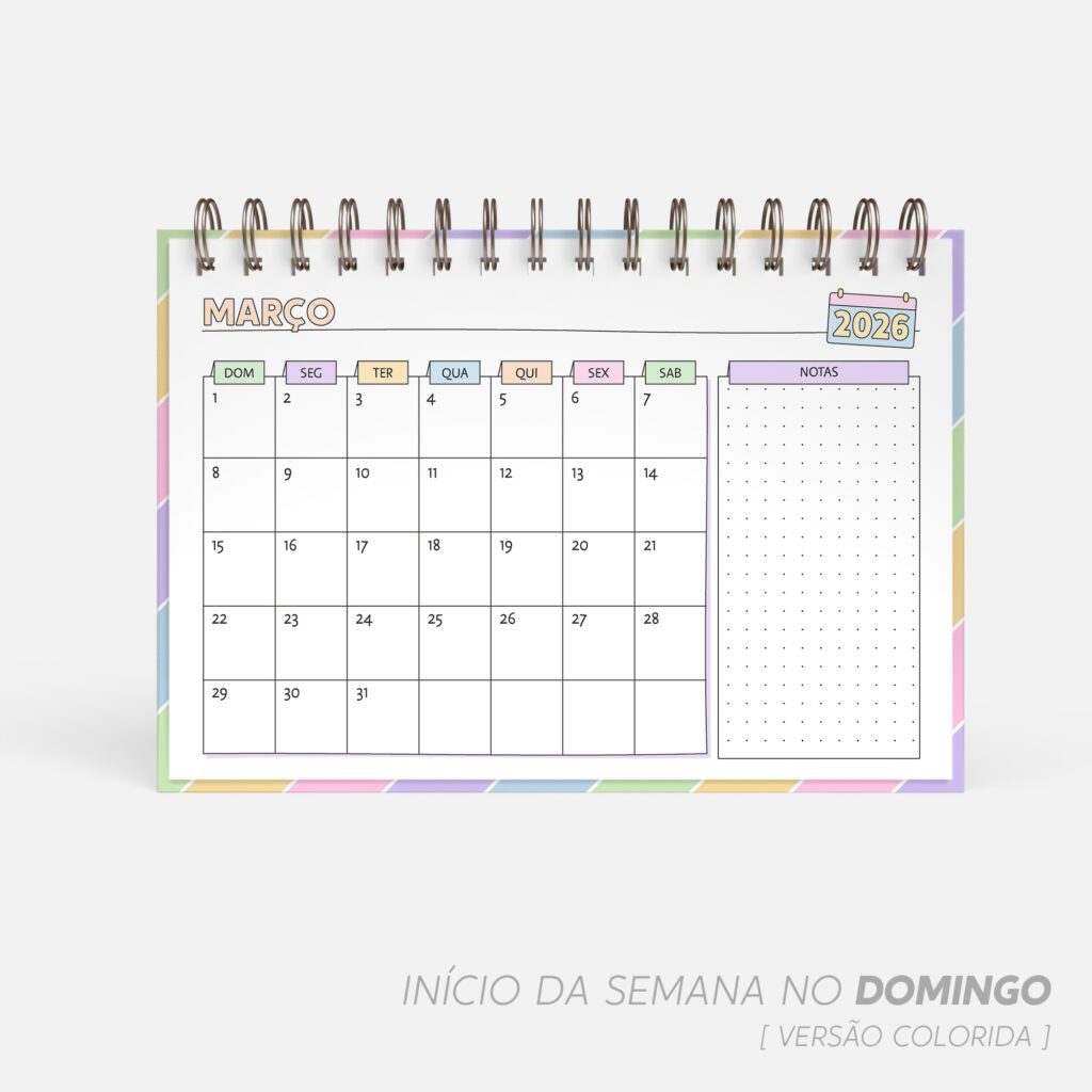 SUPER COMBO de Calendário de mesa para Colorir 2026 | Color.Me - Imagem 7