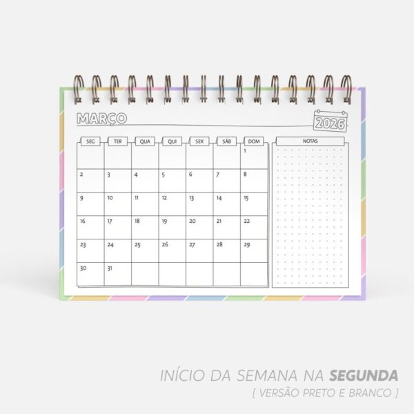 SUPER COMBO de Calendário de mesa para Colorir 2026 | Color.Me (Nilmara) - Imagem 3