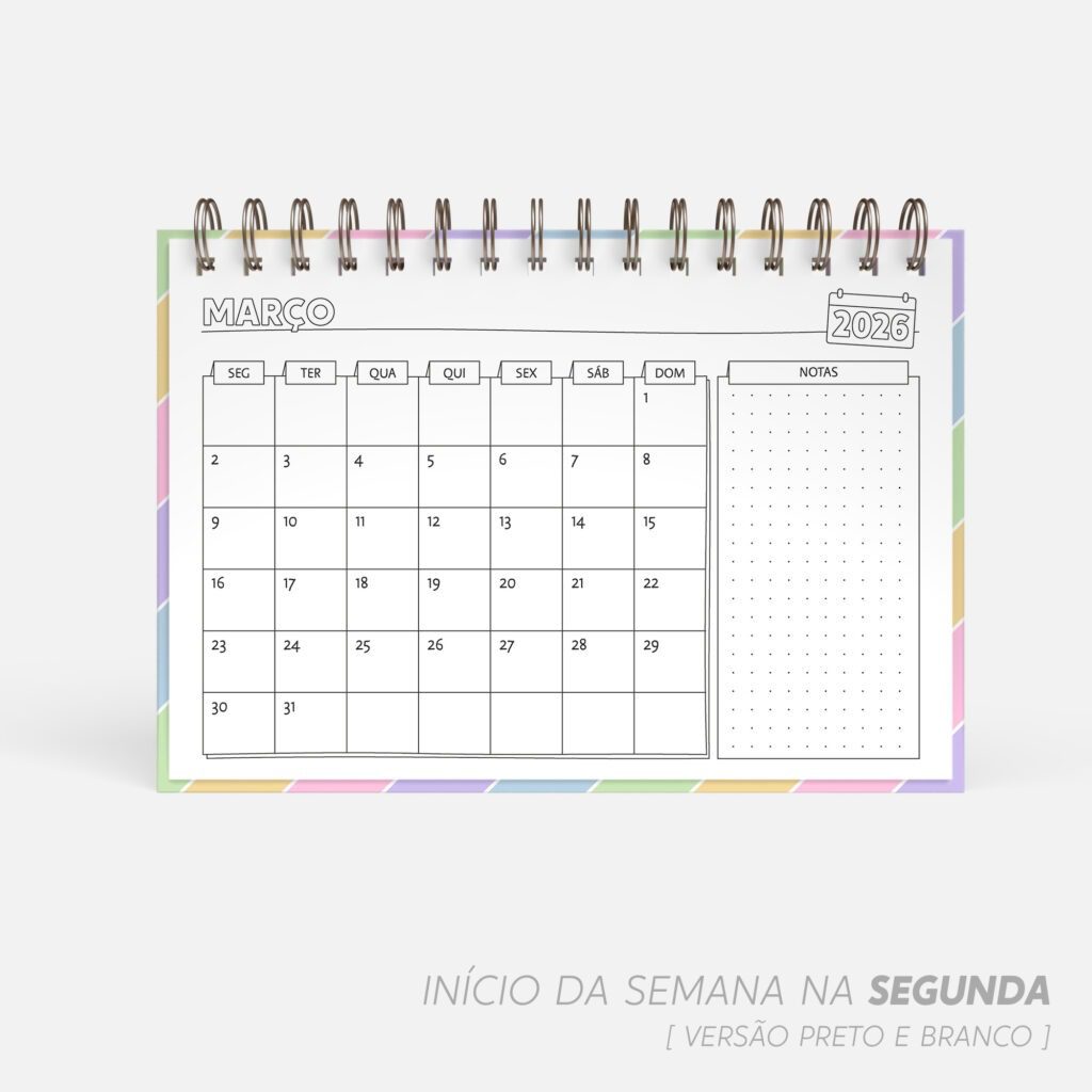 SUPER COMBO de Calendário de mesa para Colorir 2026 | Color.Me - Imagem 3