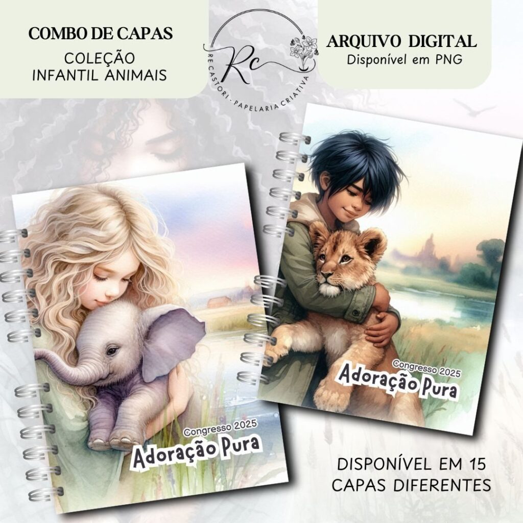 COMBO Capas Infantis para o Congresso Adoração Pura – Coleção Animais (Re Castori) - Imagem 4