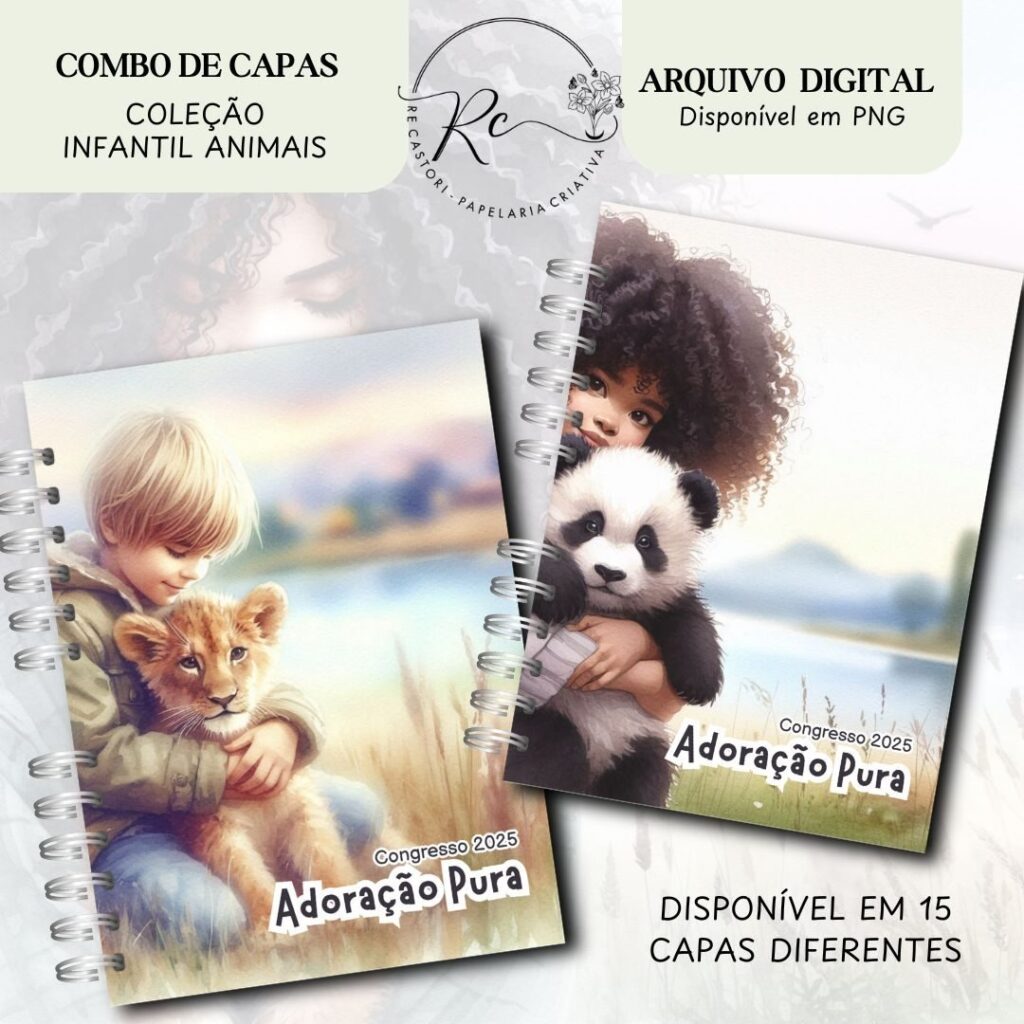 COMBO Capas Infantis para o Congresso Adoração Pura – Coleção Animais (Re Castori) - Imagem 5