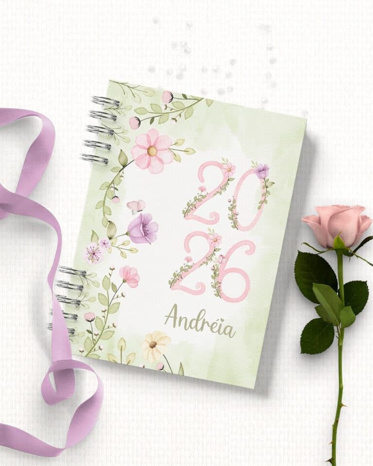 COMBO 8 Agendas 2026 e Permanente com/sem Versículo Floral (Bicho Papel) - Imagem 11