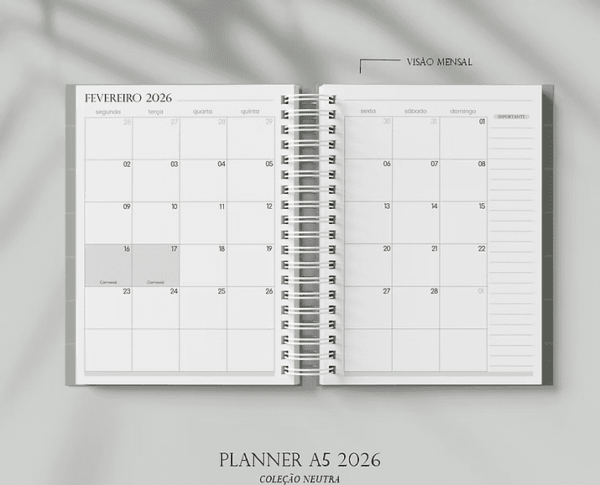 Planner A5 Neutro 2026 (Estúdio G19) - Imagem 6