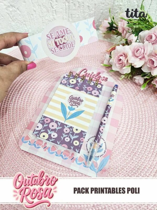 Outubro Rosa 2025 – Kit Printables 2 Polly (Tita) - Imagem 2