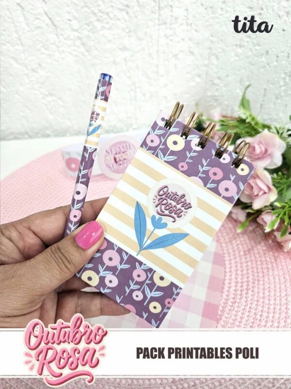 Outubro Rosa 2025 – Kit Printables 2 Polly (Tita) - Imagem 3