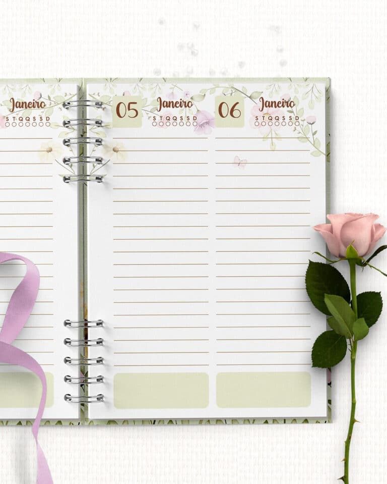 COMBO 8 Agendas 2026 e Permanente com/sem Versículo Floral (Bicho Papel) - Imagem 9
