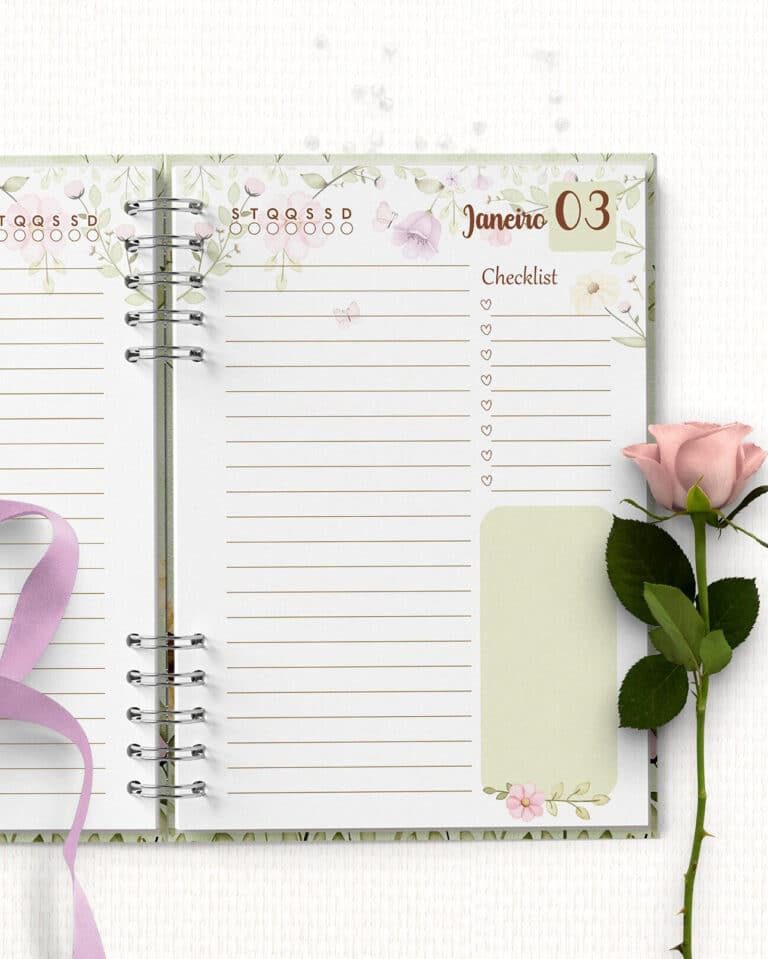 COMBO 8 Agendas 2026 e Permanente com/sem Versículo Floral (Bicho Papel) - Imagem 7