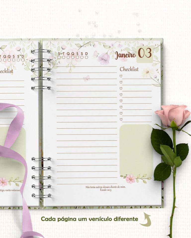 COMBO 8 Agendas 2026 e Permanente com/sem Versículo Floral (Bicho Papel) - Imagem 6