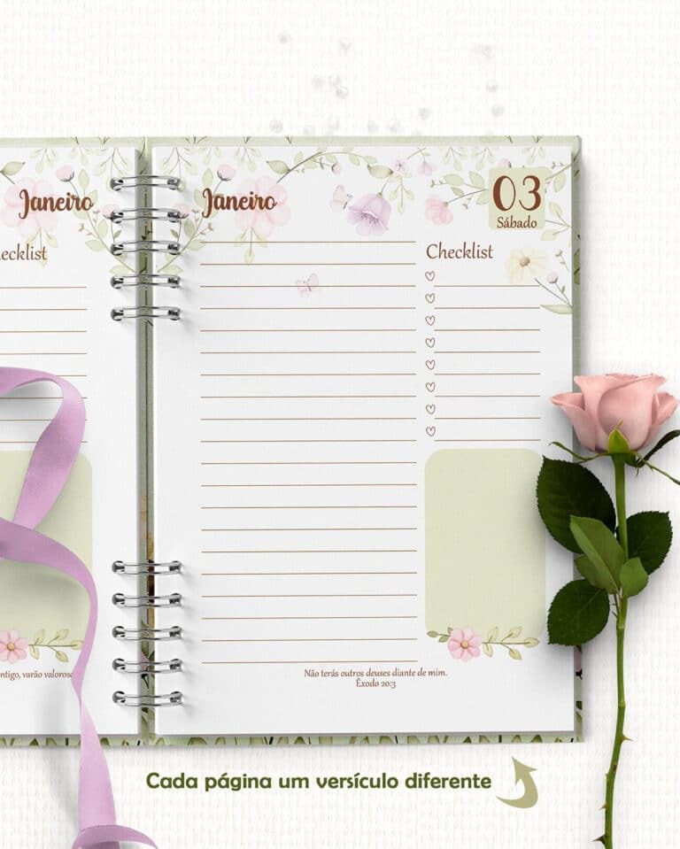 COMBO 8 Agendas 2026 e Permanente com/sem Versículo Floral (Bicho Papel) - Imagem 5