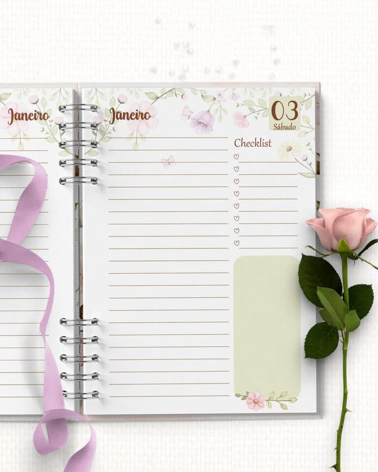 COMBO 8 Agendas 2026 e Permanente com/sem Versículo Floral (Bicho Papel) - Imagem 4