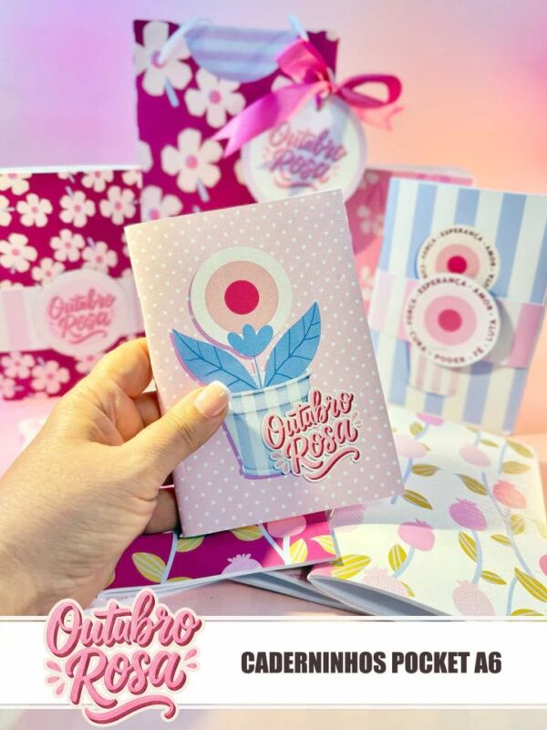 Outubro Rosa 2025 – Caderninho Pocket A6 (Tita) - Imagem 4