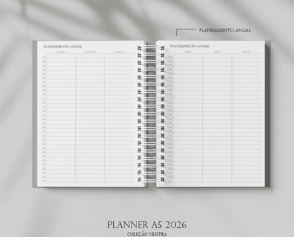 Planner A5 Neutro 2026 (Estúdio G19) - Imagem 9