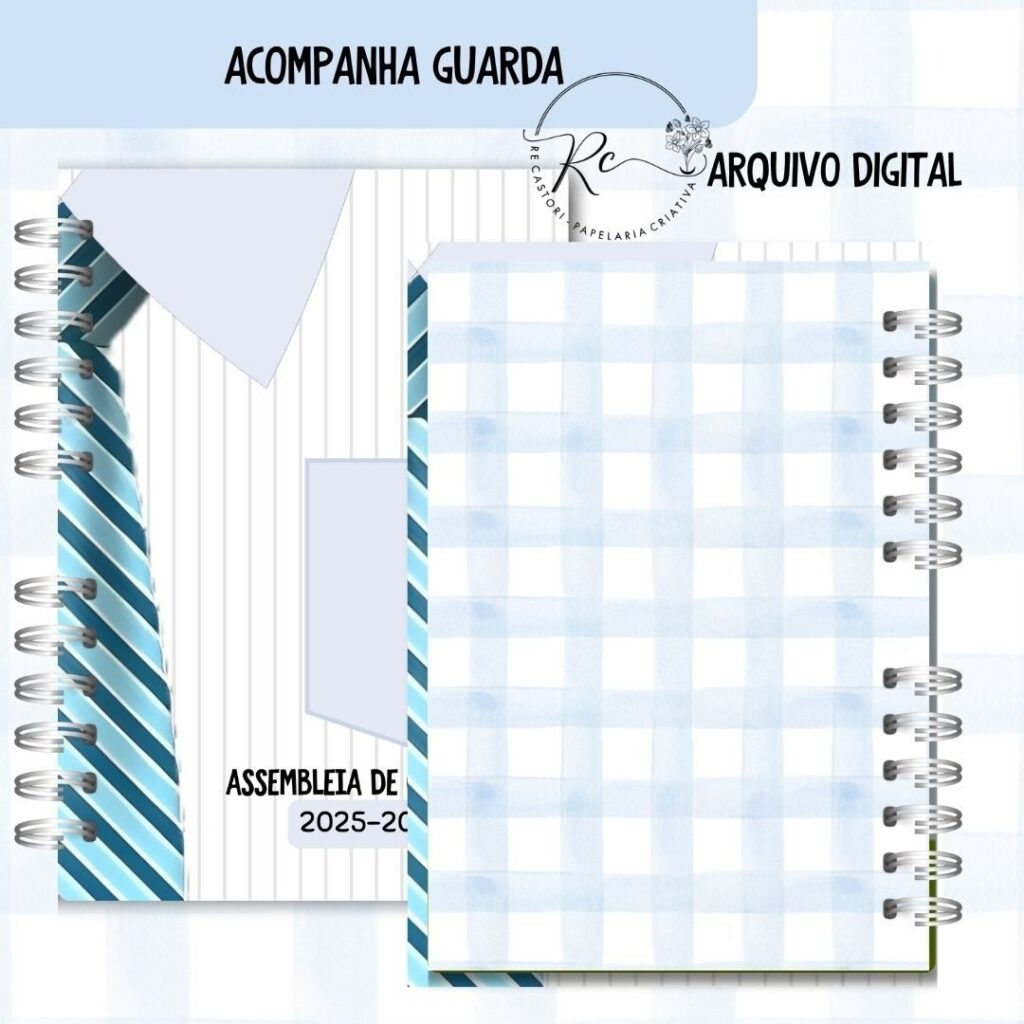 Caderno Assembleia de Circuito 2025/2026 – GRAVATA AZUL C/TEMA (Re Castori) - Imagem 8