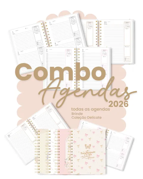 Combo Agendas 2026 Coleção Delicate- Fer Almeida