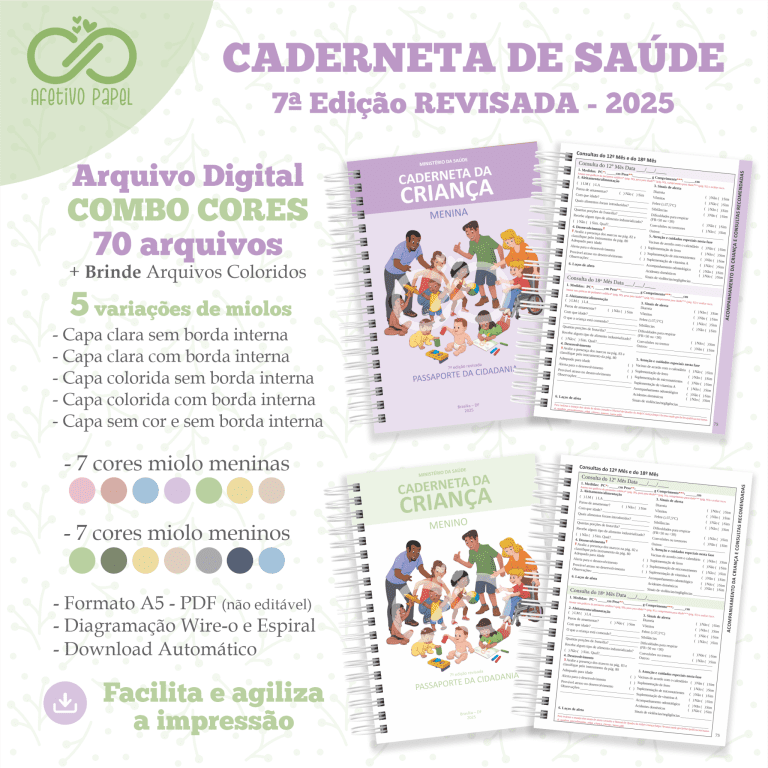 COMBO Caderneta 7ª Ed. Revisada – Combo 70 Cores Clean (Afetivo Papel)