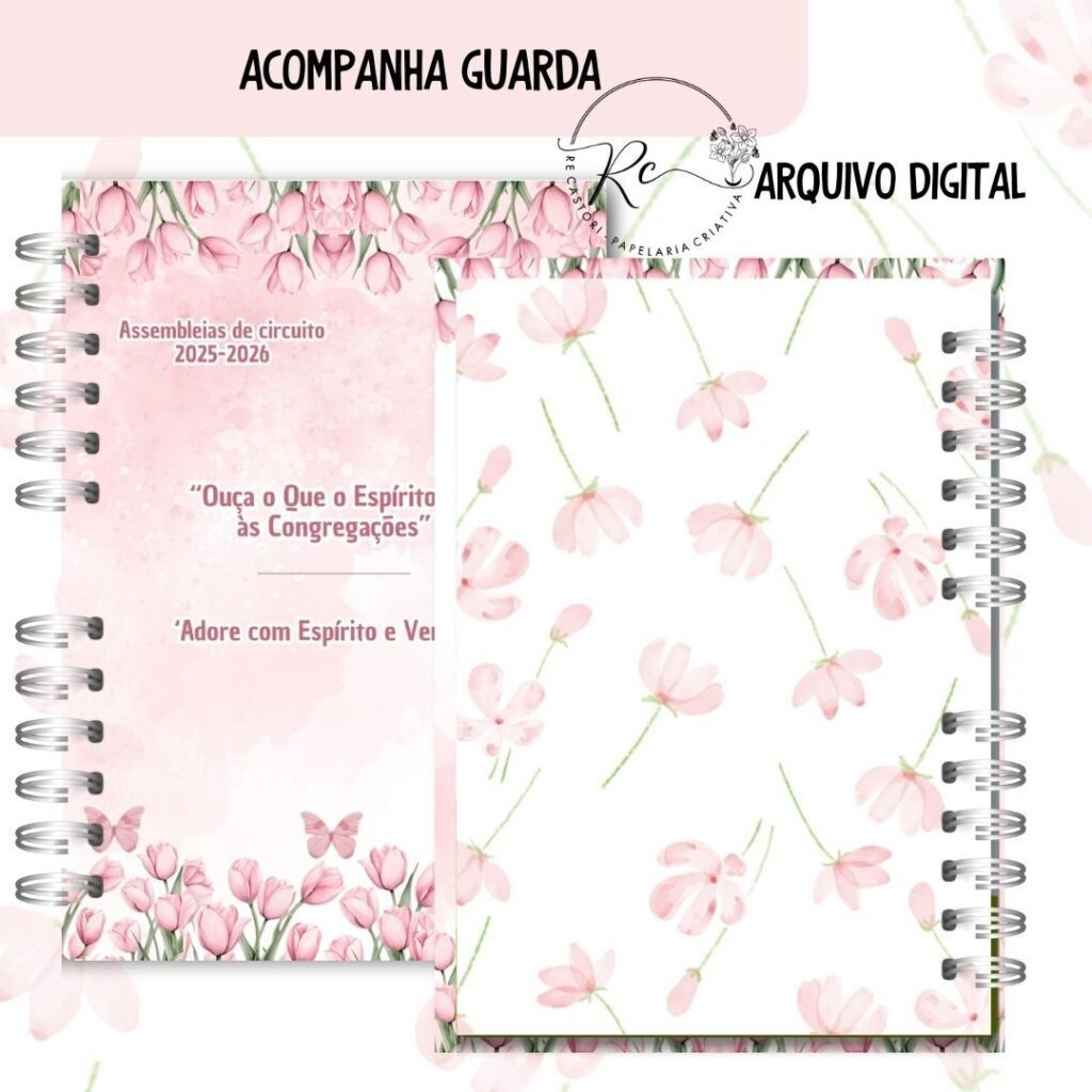 Caderno Assembleia de Circuito 2025/2026 – FLORAL ROSA C/TEMA (Re Castori) - Imagem 8