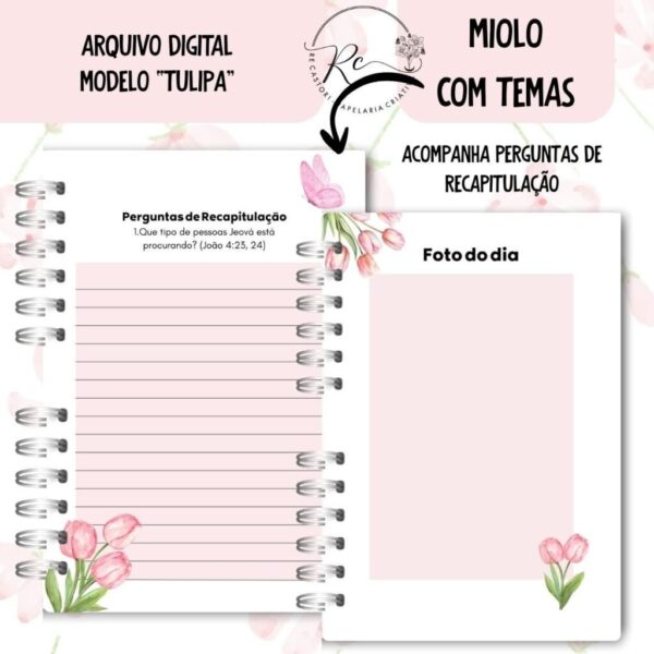 Caderno Assembeia de Circuito 2025/2026 – FLORAL ROSA C/TEMA (Re Castori) - Imagem 7