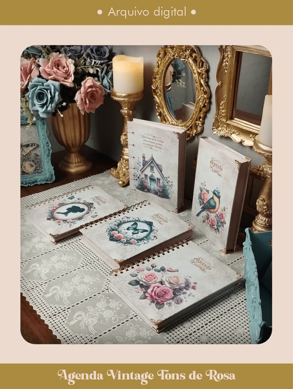 Capas Coleção Vintage Tons de Rosa (Perfeito Miolo) - Imagem 2