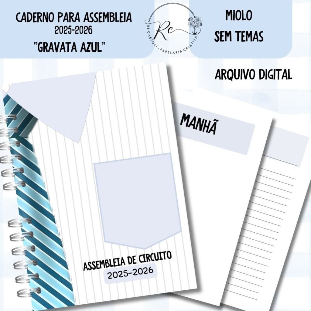 Caderno Assembeia de Circuito 2025/2026 – GRAVATA AZUL (Re Castori)