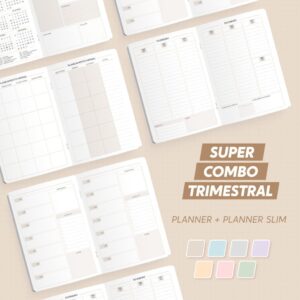 Super Combo Planner Trimestral + Trimestral Slim 2026 – Brochura (Nilmara)
