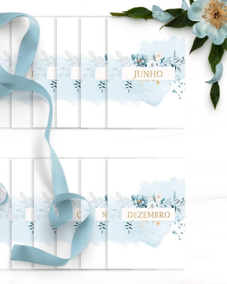 COMBO 8 Agendas 2026 e Permanente com/sem Versículo Floral Azul (Bicho Papel) - Imagem 5