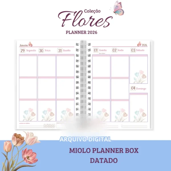 Combo Miolo + Capa Planner 2026 - Arquivo Digital - ARTES DA VIVI - Imagem 3