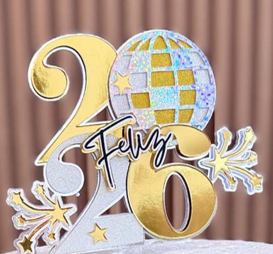 Arquivo de corte 13 Topos de Bolo Ano Novo 2026 - Imagem 2