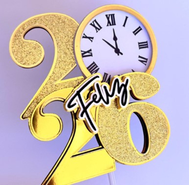 Arquivo de corte 13 Topos de Bolo Ano Novo 2026 - Imagem 11